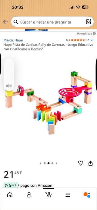 Pista de canicas Hape de madera