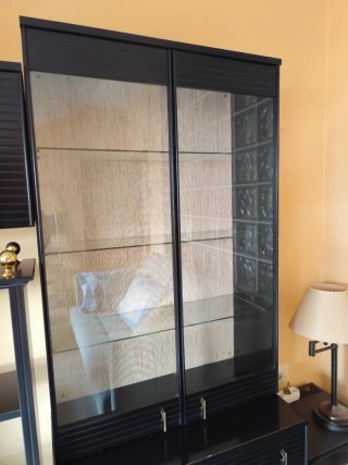 Conjunto Muebles Salón Madera y Cristal