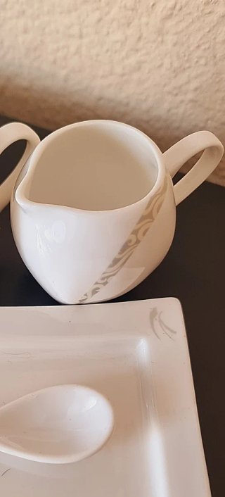 Especiero de porcelana minimalista con bandeja