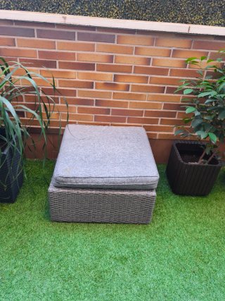 Conjunto de jardín ratán y cristal