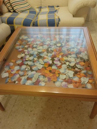 Mesa de centro madera y cristal