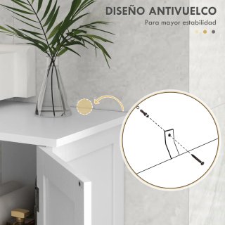 Mueble Bajo Lavabo Blanco con Puertas y Estantes