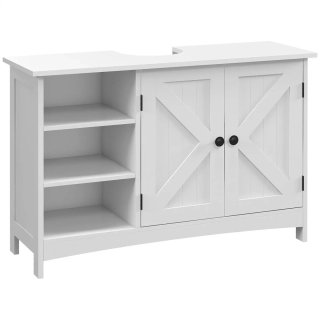 Mueble Bajo Lavabo Blanco con Puertas y Estantes