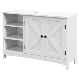 Mueble Bajo Lavabo Blanco con Puertas y Estantes