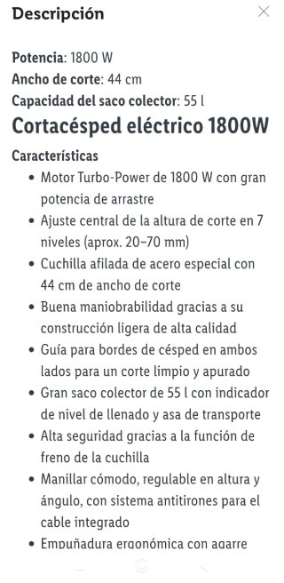 Cortacésped Eléctrico Parkside