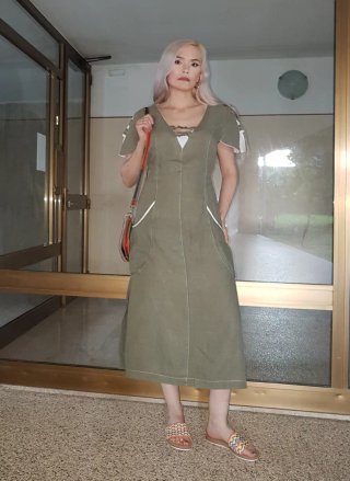 Abito lungo in lino vintage