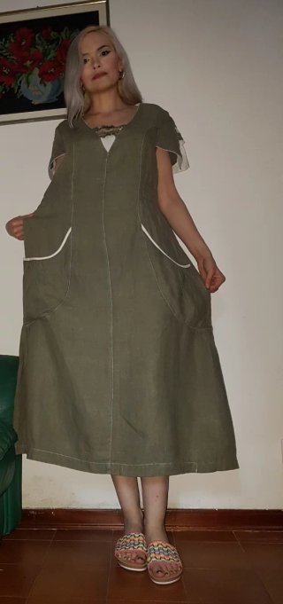 Abito lungo in lino vintage