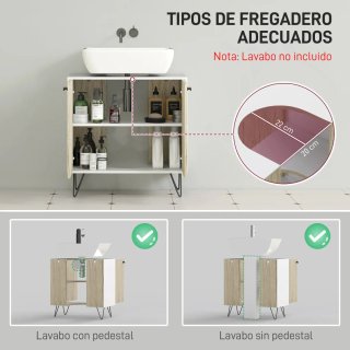 Mueble bajo lavabo 2 puertas
