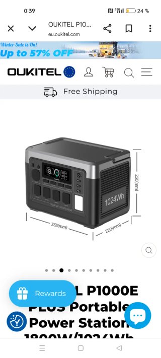 Estación Energía OUKITEL P1000PLUS 1800W-1024WH