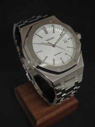 Seiko Mod Royal Oak Blanco White