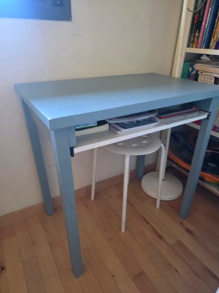 Mesa escritorio vintage azul