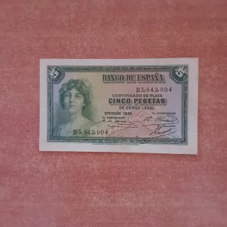 Billete 5 Pesetas Banco de España 1935