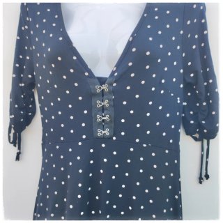Vestido corto lunares negro talla S