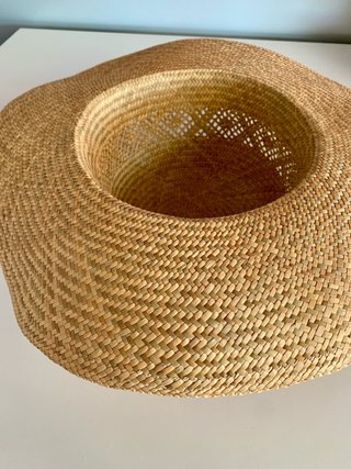 Sombrero de paja vintage ala ancha 19,5 cm diametr