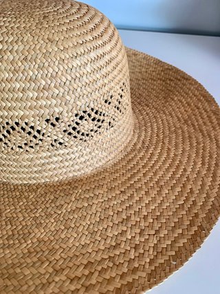 Sombrero de paja vintage ala ancha 19,5 cm diametr