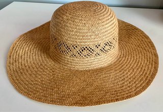 Sombrero de paja vintage ala ancha 19,5 cm diametr