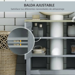 Mueble de baño gris con 2 puertas