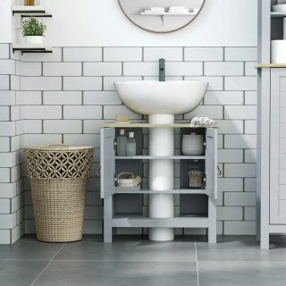 Mueble de baño gris con 2 puertas