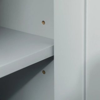 Mueble de baño gris con 2 puertas