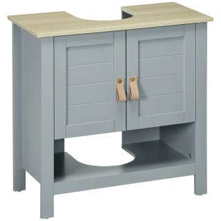 Mueble de baño gris con 2 puertas