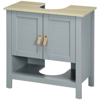 Mueble de baño gris con 2 puertas