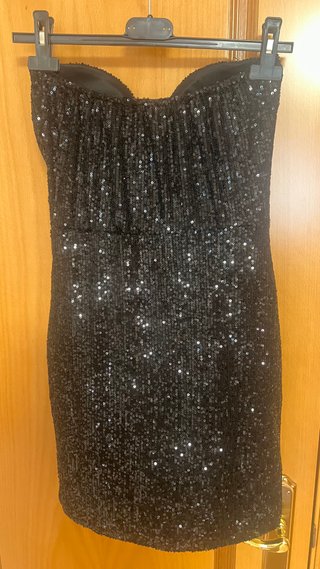 Vestido fiesta negro lentejuelas