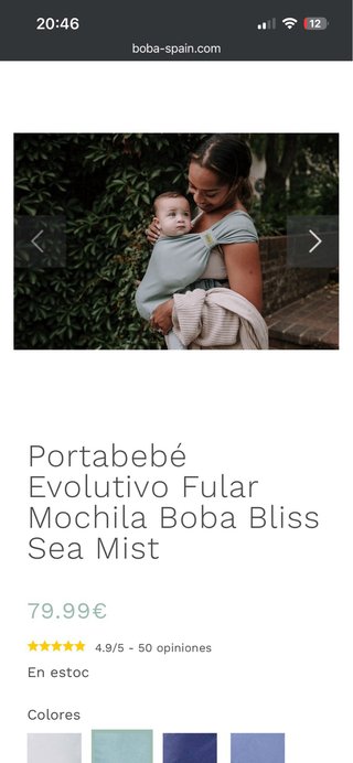 Porteo bebé Boba Bliss Casi Nuevo (un par de usos)