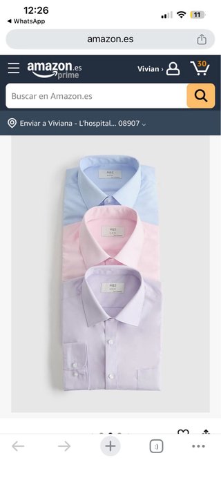 Pack 3 Camisas M&S Slim Fit Manga Larga