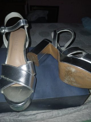 Sandalias Marypaz Plataforma Tacón Plata