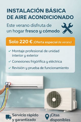 Instalación Aire Acondicionado Salou 220€