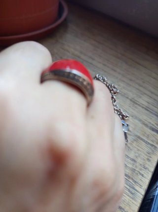 Conjunto Anillo y Collar Plata Coral