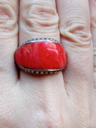 Conjunto Anillo y Collar Plata Coral