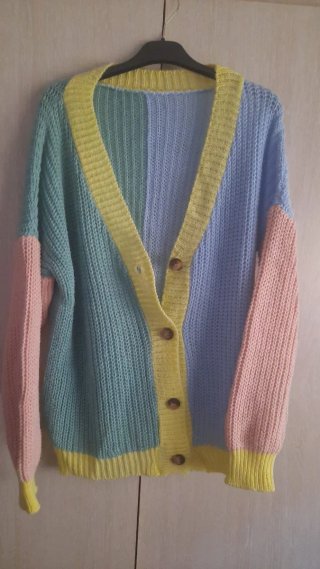 Chaqueta de punto multicolor