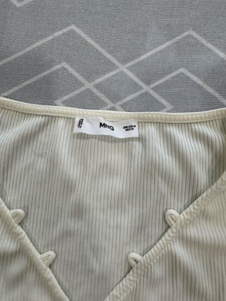 Chaqueta fina canalé Mango blanca