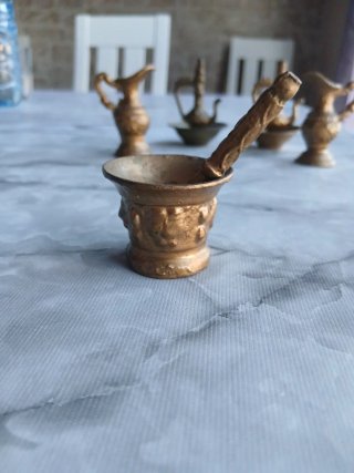 Juego de 5 piezas de bronce antiguo