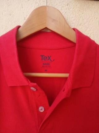 Polo Tex Rojo Manga Corta Talla M