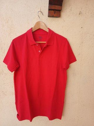 Polo Tex Rojo Manga Corta Talla M