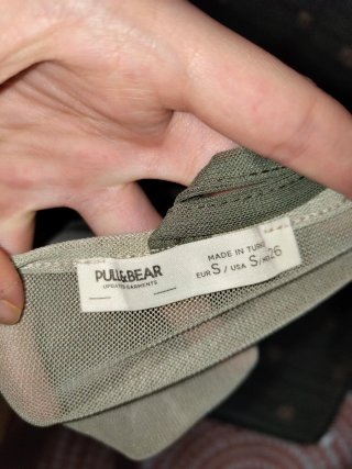 Top transparente Pull&Bear gris/blanco talla única
