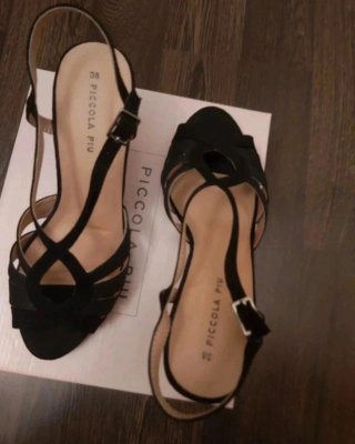 Sandalias tacón negras fiesta