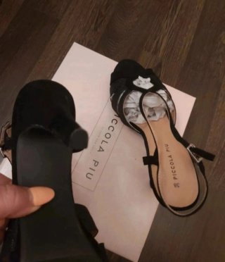 Sandalias tacón negras fiesta