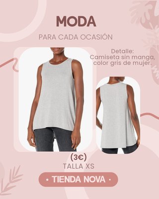 Camiseta sin manga gris mujer Talla XS.