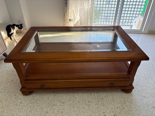 Mesa de centro madera y cristal