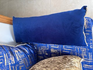 Sofá Marroquí Azul y Dorado Se vende solo la funda