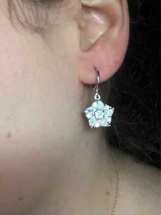Pendientes Flor Cristal y Circonita Plata