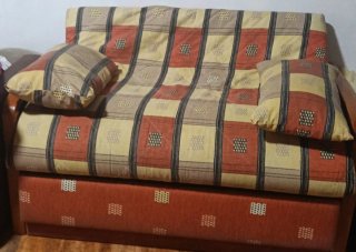 Sofá Cama Tela Madera