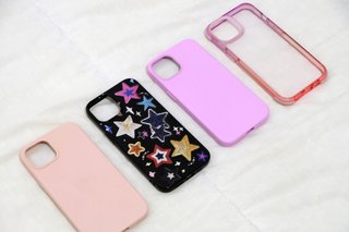 Cover iPhone 13 | rosa, trasparente, stelle