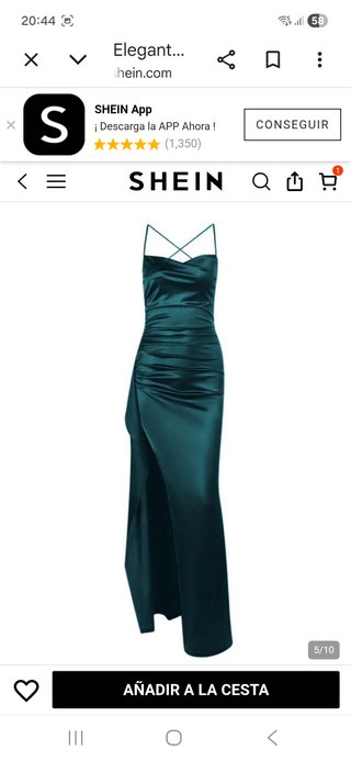 Vestido fiesta verde oscuro Shein talla única