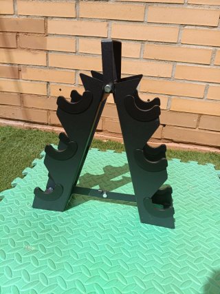Soporte de Acero plegable con mancuernas incluidas