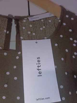 Vestido verde lunares Lefties Talla XS con etiquet