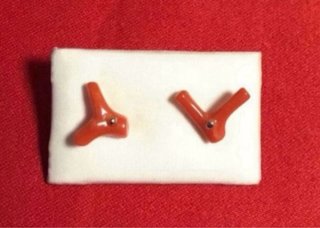 Pendientes Coral Rojo y Plata